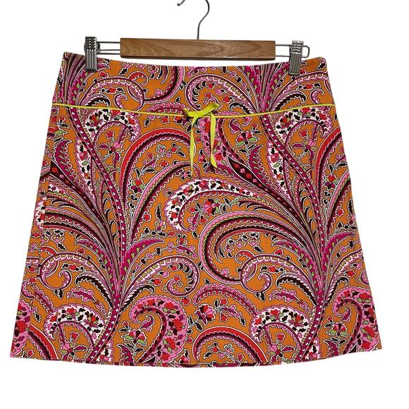J. Crew Dresses & Skirts - J. Crew Pink Paisley Mini Pencil Skirt Orange 70s 60s groovy Psychedelic Pattern